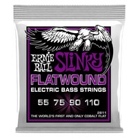 Ernie Ball Power Slinky Flat wound Electric Bass Strings - 55-110 Gauge