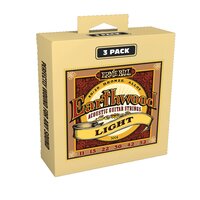 Ernie Ball Earthwood Med Light 80/20 Acoustic Guitar Strings 3 Pack, 12-54 Gauge