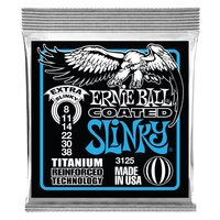 Ernie Ball Extra Slinky Coated Titanium RPS Electric Guitar String, 8-38 Gauge