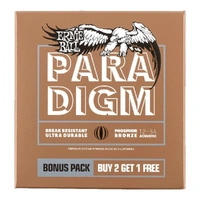 Ernie Ball Paradigm Medium Light Phosphor Bronze Acoustic Guitar Strings 3 Pack