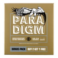 Ernie Ball Paradigm Light 80/20 Bronze Acoustic Guitar Strings 11-52 Gauge Pack