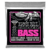 Ernie Ball Super Slinky Coated Electric Bass Strings - 45-100 Gauge