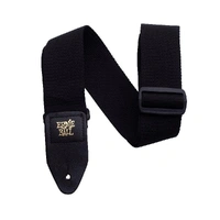 Ernie Ball black Quality Durable Leather Ends Polypro Guitar Strap, Black 41in-72in