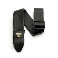 Ernie Ball Durable Leather Ends 2 inch Tri-Glide Italian Leather Strap, Black