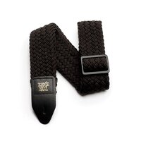 Ernie Ball Machined Stitched Raven Black Polyspun Strap 41in-72in