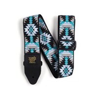 Albuquerque Durable And Comfortable Premium Leather Ends Blue Jacquard Strap