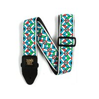 Durable And Comfortable Premium Leather Ends Kaleidoscope Blue Jacquard Strap