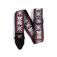 Blackjack Red Durable And Comfortable Premium Leather Ends Jacquard Strap