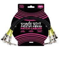 Ernie Ball Dual Conductors 30cm Angle - Angle Patch Cable 3 Pack - Black