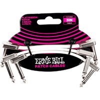 Ernie Ball  3” Flat Ribbon Patch Cable 3-Pack - White