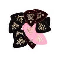Ernie Ball 12-Piece Heavy Assorted Color Cellulose Guitar Picks Bag, 0.94mm Size
