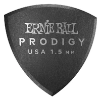 Ernie Ball Non-Slip Grip 1.5 mm Large Shield Prodigy Picks 6 Pack, Black