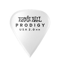 Ernie Ball Ultra Durable Delrin Finish 2.0 mm Sharp Prodigy Picks 6 Pack, White