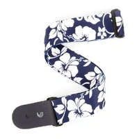 D'Addario Woven Hibiscus Guitar Strap, Blue