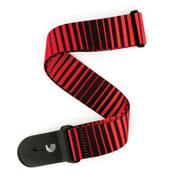 D'Addario Polyester Guitar Strap, Optical Art, Red Stripes