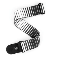 D'Addario Polyester Guitar Strap, Optical Art, White Stripes