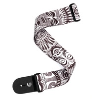 D'Addario Polyester Guitar Strap, African Masks, Black, Red, and Green