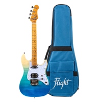 Flight Pathfinder Solid Body Transparent Blue Electric Tenor Ukulele