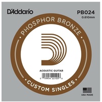 5 x D'Addario PB024 Single Phos Bronze .024 Acoustic  Guitar String Custom Gauge