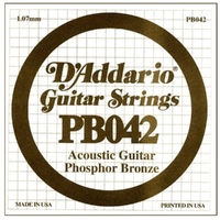 D'Addario Phosphor bronze .042 Acoustic Guitar String , Single String