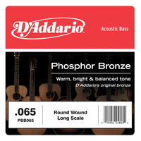 D'Addario PBB065 Phosphor Bronze Acoustic Bass Single Strings Long Scale, .065