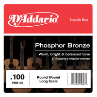 D'Addario PBB100 Phosphor Bronze Acoustic Bass Single Strings Long Scale, .100