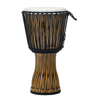 Pearl  Seamless Synthetic Shell Djembe Rope Tuned - Zebra Grass 12in