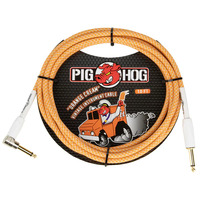 Pig Hog PCH102OC Orange Cream Instrument Cable 10ft Straight - Right Angle