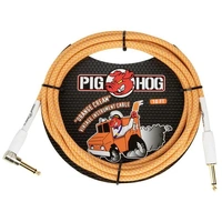 Pig Hog PCH102OC Orange Cream Instrument Cable 10ft Straight - Right Angle