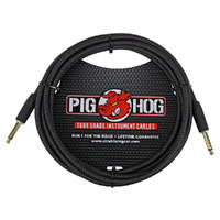 Pig Hog Black Woven Instrument Cable, 10ft.