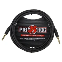 Pig Hog Black Woven Instrument Cable, 10ft.