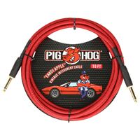 Pig Hog Candy Apple Red Instrument Cable, 10ft