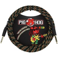 Pig Hog PCH10RA Vintage Series Instrument Cable 1/4" Rasta Stripes