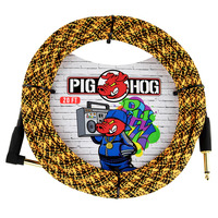 Pig Hog 0range Graffiti Instrument Cable, 20ft. Right Angle / Straight