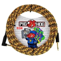Pig Hog 0range Graffiti Instrument Cable, 20ft. Right Angle / Straight