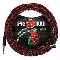 Pig Hog Tartan Plaid Instrument Cable, 20ft. Right Angle / Straight