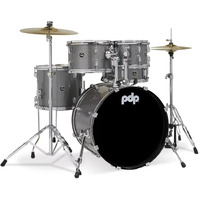 PDP Center Stage 5-piece Complete Drum Set with Cymbals - Silver Sparkle