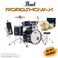 Pearl Roadshow-X 20" 5pc Drum Kit Package Royal Blue Metallic Inc Cymbals & Hardware