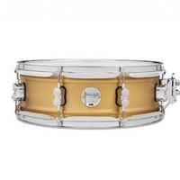 PDP Concept Brass Snare Drum - 5-inch x 14-inch, Natural Satin Brushed Brass with Chrome Hardware
