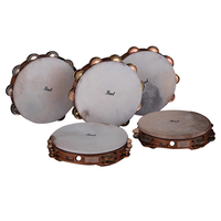 Pearl  Tambourine Concert German Silver And Copper Jingles With Bag