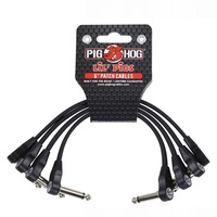 Pig Hog Lil' Pigs Low Profile 6" Patch Cables - 4 Pack - PHLSK6BK
