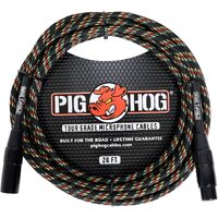 Pig Hog Rasta Stripe Woven High Performance XLR Mic Cable, 20 Feet