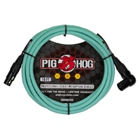 Pig Hog Hex Series Microphone XLR Cable, 10ft – Seafoam Green -  Right Angle