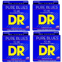 DR Strings PHR-10 Pure Blues  Electric Guitar Strings 10-46 - 4 Sets
