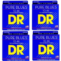 DR Strings PHR-10 Pure Blues  Electric Guitar Strings 10-46 - 4 Sets