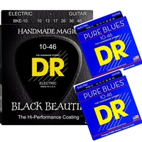 DR Strings 2 x Pure Blues 10-46 1 x Black Beauties 10-46 Electric Guitar Strings