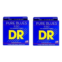 2 Sets DR Strings PHR-11 Pure Blues Heavy Nickel Electric Guitar Strings 11-50