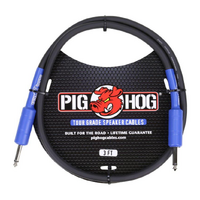 Pig Hog PHSC3 High Performance 14 Gauge 9.2mm 1/4" Speaker Cable, 3 Feet