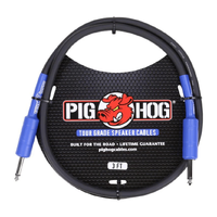 Pig Hog PHSC3 High Performance 14 Gauge 9.2mm 1/4" Speaker Cable, 3 Feet