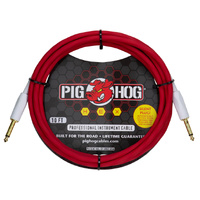 Pig Hog Hex Series Silent Instrument Cable 10 ft Candy Apple Red